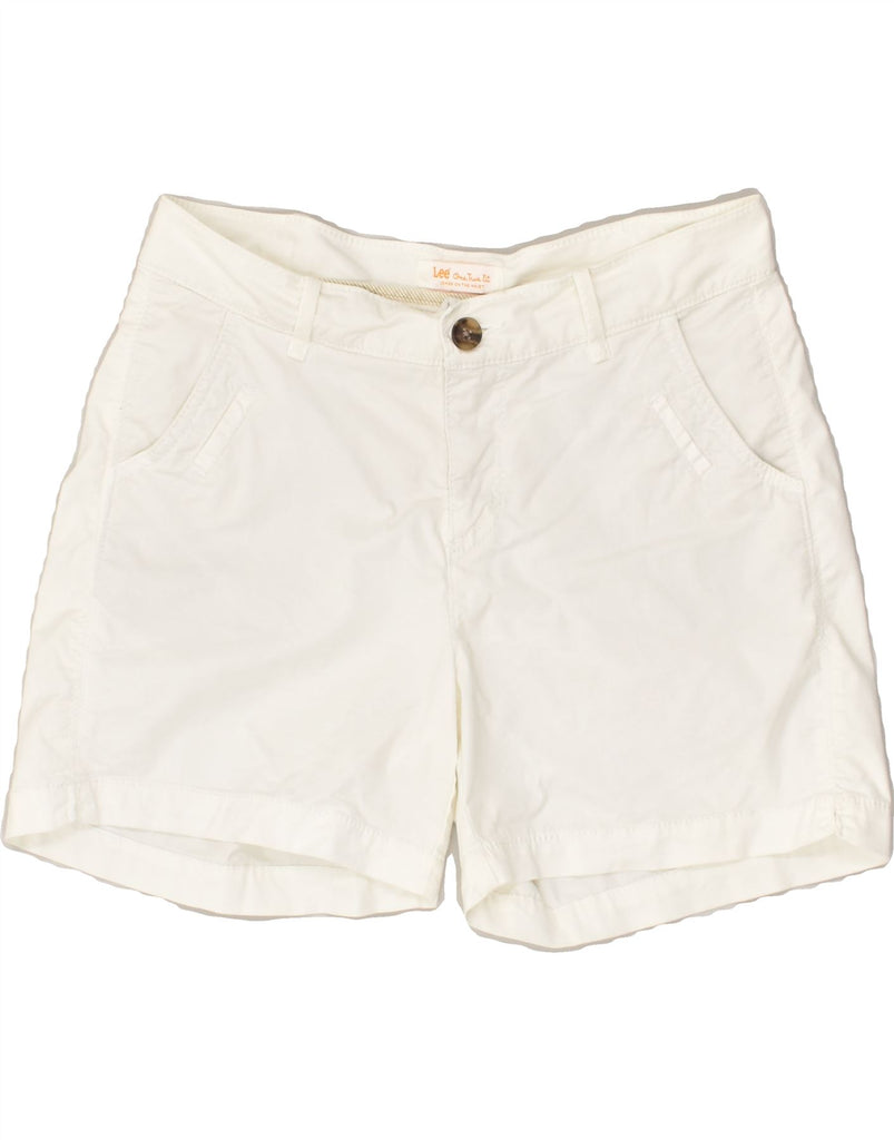 LEE Womens Chino Shorts US 8 Medium  W32  White Cotton | Vintage Lee | Thrift | Second-Hand Lee | Used Clothing | Messina Hembry 