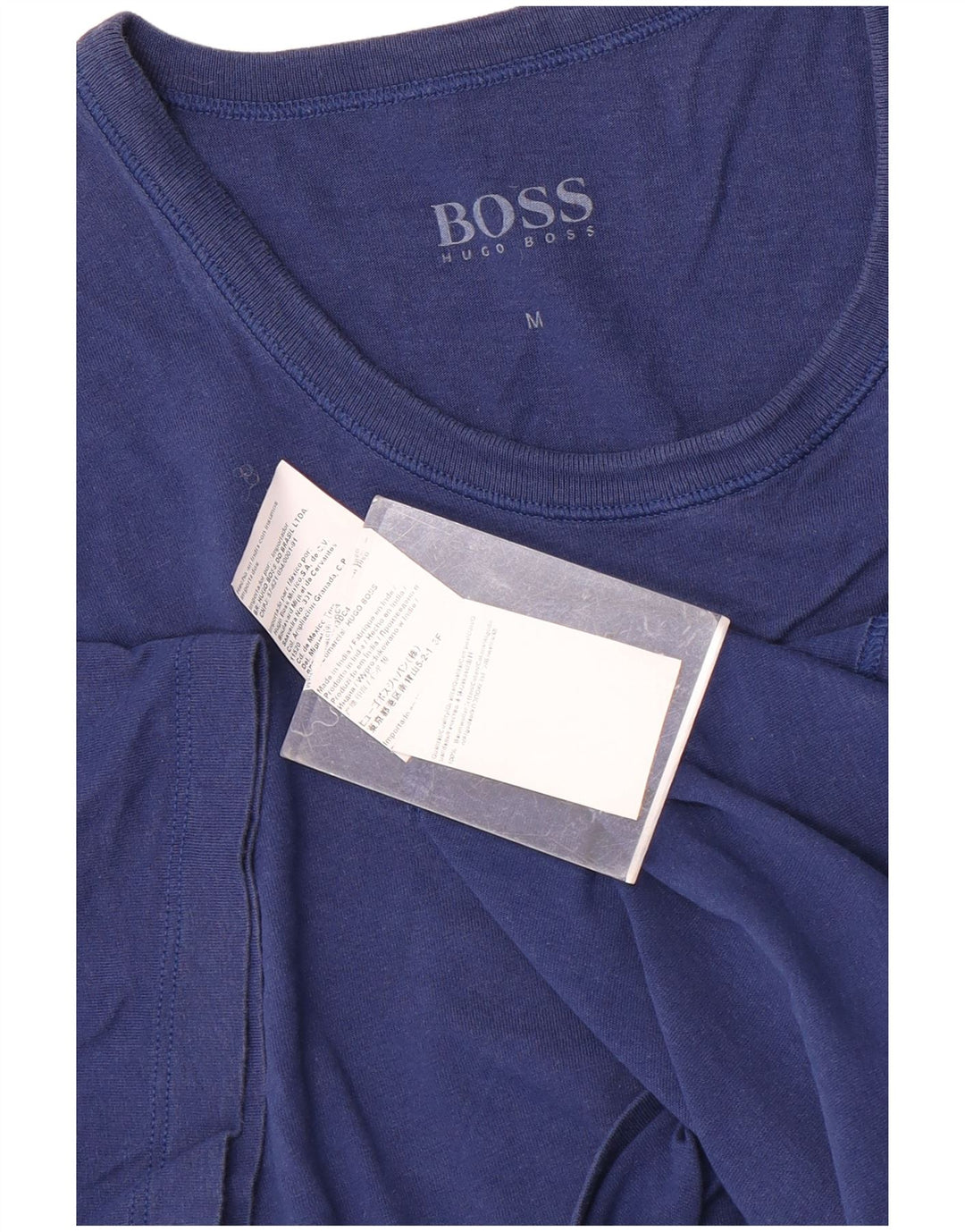 HUGO BOSS Mens T-Shirt Top Medium Navy Blue Cotton