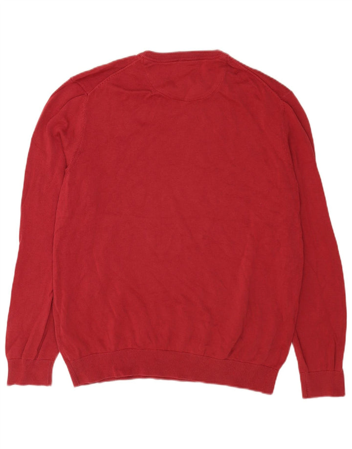 Timberland Mens Crew Neck Jumper Sweater Large Red Cotton