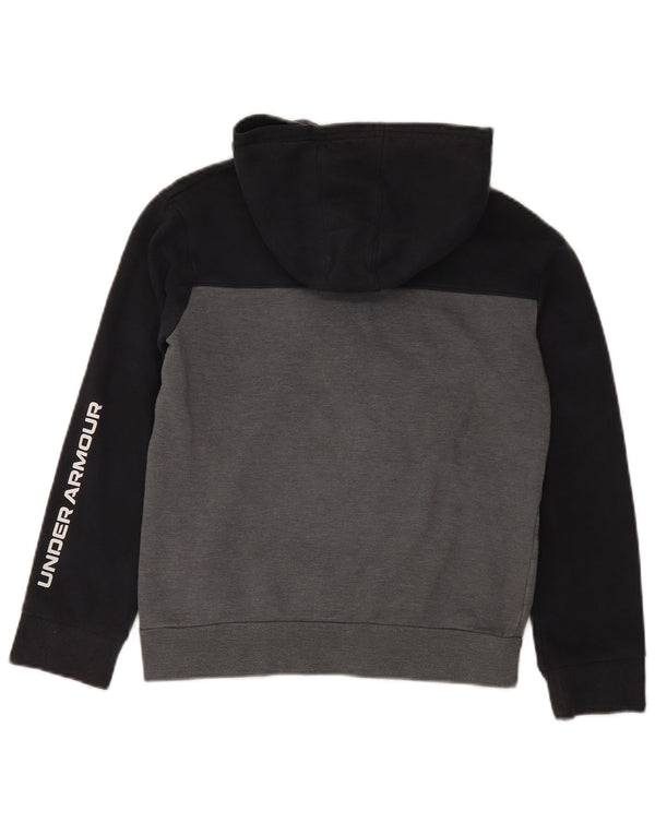 Under Armour Boys Graphic Hoodie Jumper 11-12 Years Large Black Colourblock