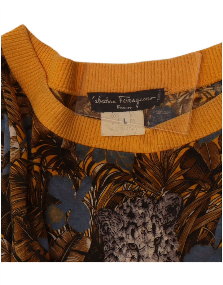 Salvatore Ferragamo Womens Graphic T-Shirt Top UK 16 Large Multicoloured Tr