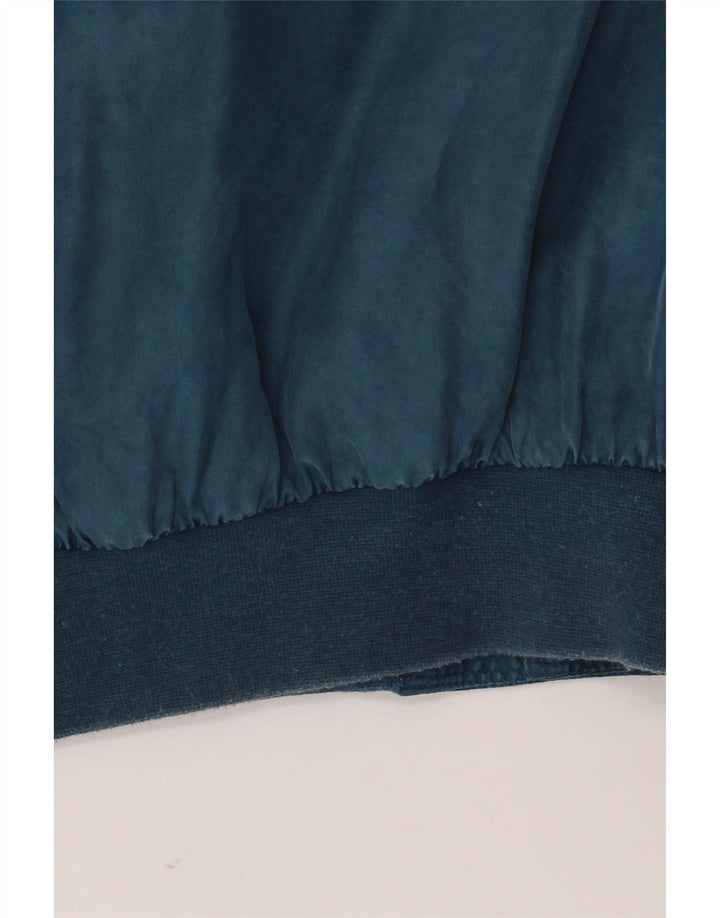Vintage Mens Loose Fit Bomber Jacket IT 48 Medium Blue Silk