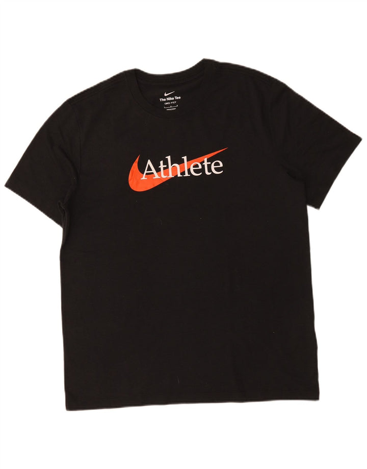 Nike Mens Graphic T-Shirt Top Large Black Cotton