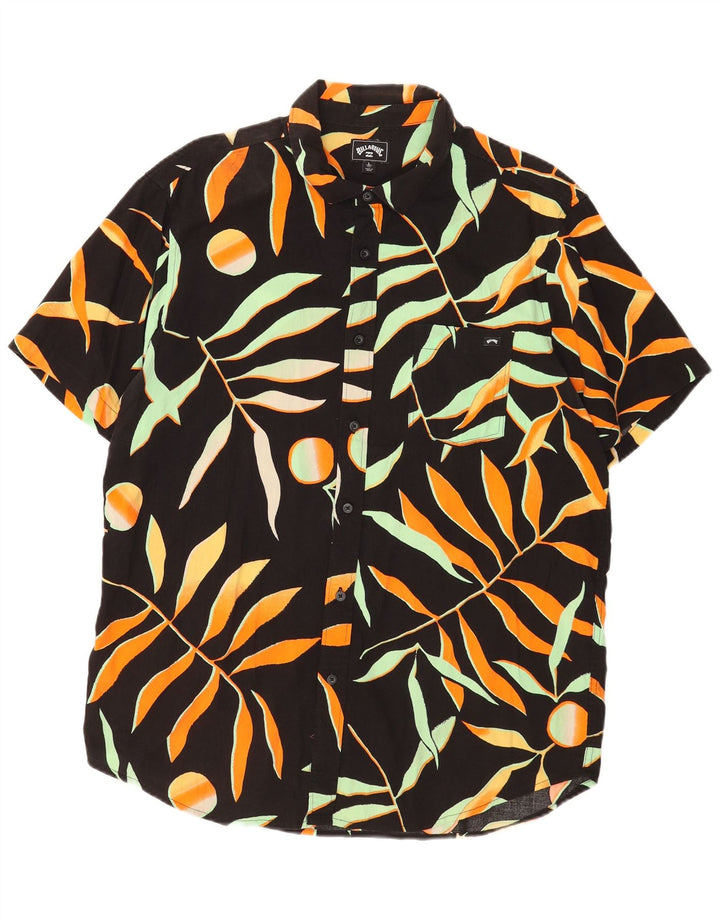 Billabong Mens Short Sleeve Shirt Large Black Floral