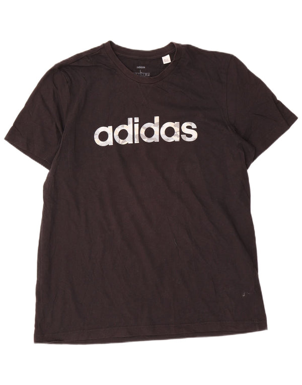 Adidas Mens Graphic T-Shirt Top Large Black Cotton