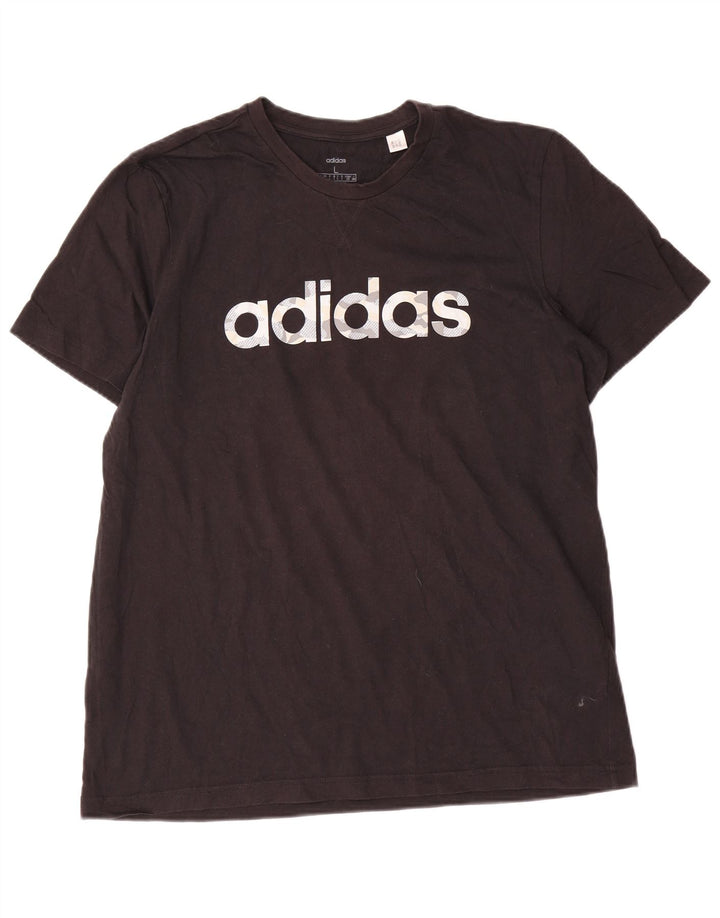 Adidas Mens Graphic T-Shirt Top Large Black Cotton