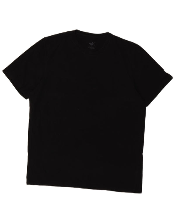 Puma Mens T-Shirt Top Large Black Cotton
