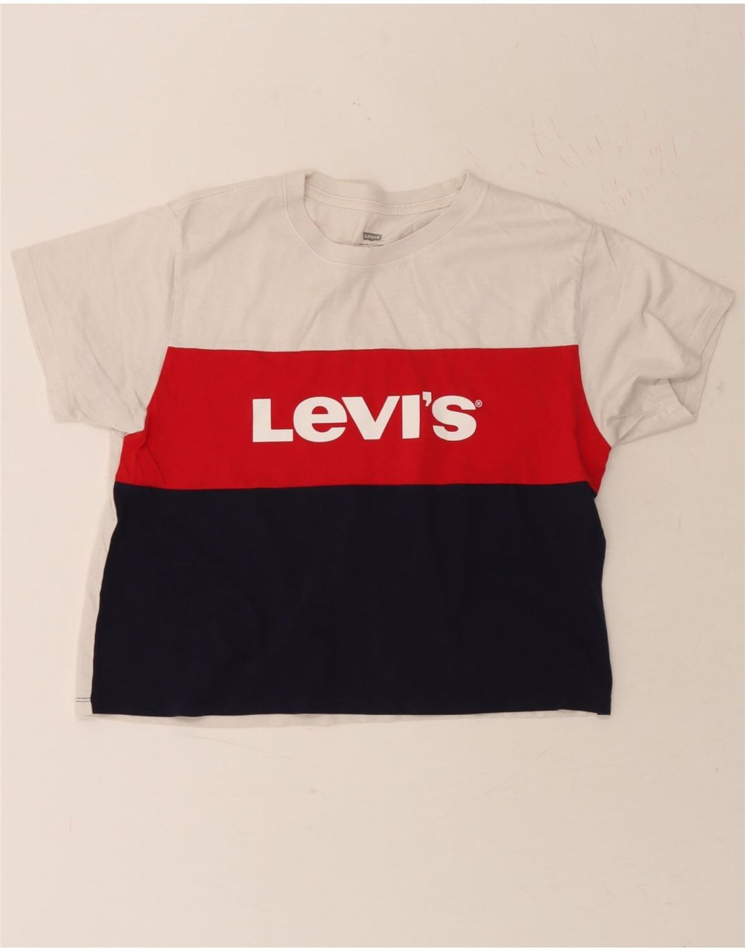 LEVI'S Womens Graphic T-Shirt Top UK 10 Small Multicoloured Colourblock Vintage Levi's and Second-Hand Levi's from Messina Hembry 