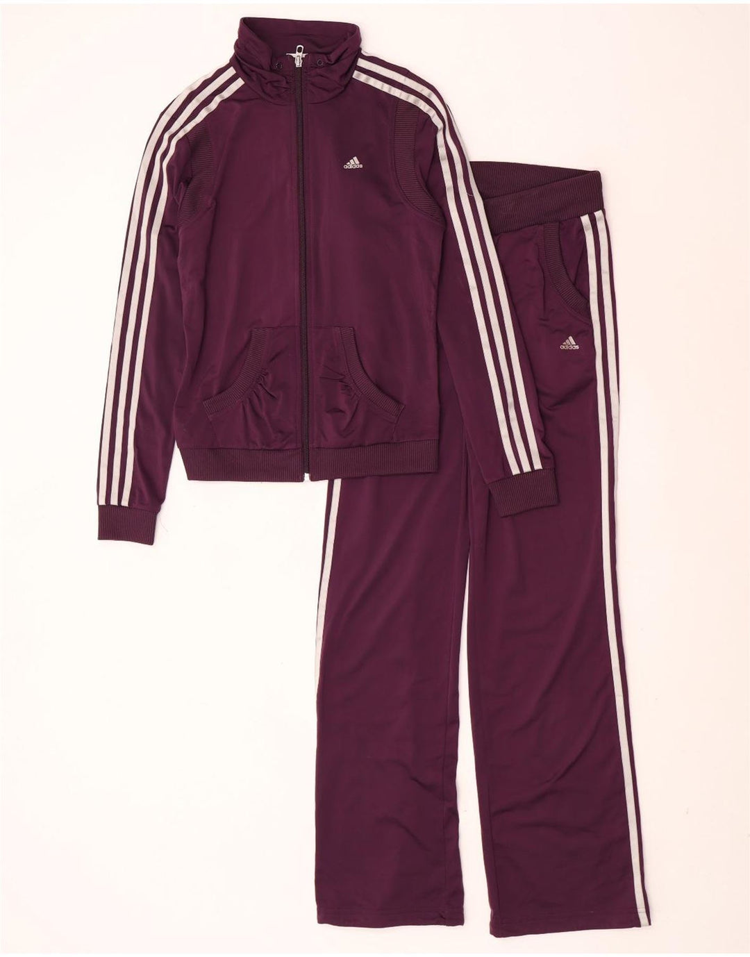 Adidas Womens Full Tracksuit UK 12 Medium  Purple Polyester
