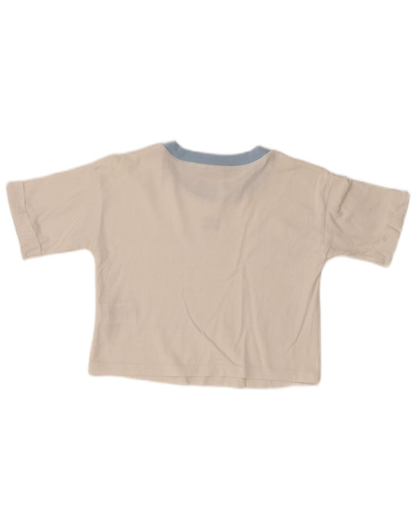 ADIDAS Womens Crop T-Shirt Top UK 10 Small White Cotton