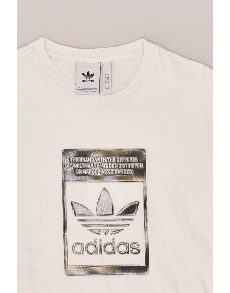 ADIDAS Mens Graphic T-Shirt Top Small White Cotton | Vintage Adidas | Thrift | Second-Hand Adidas | Used Clothing | Messina Hembry 