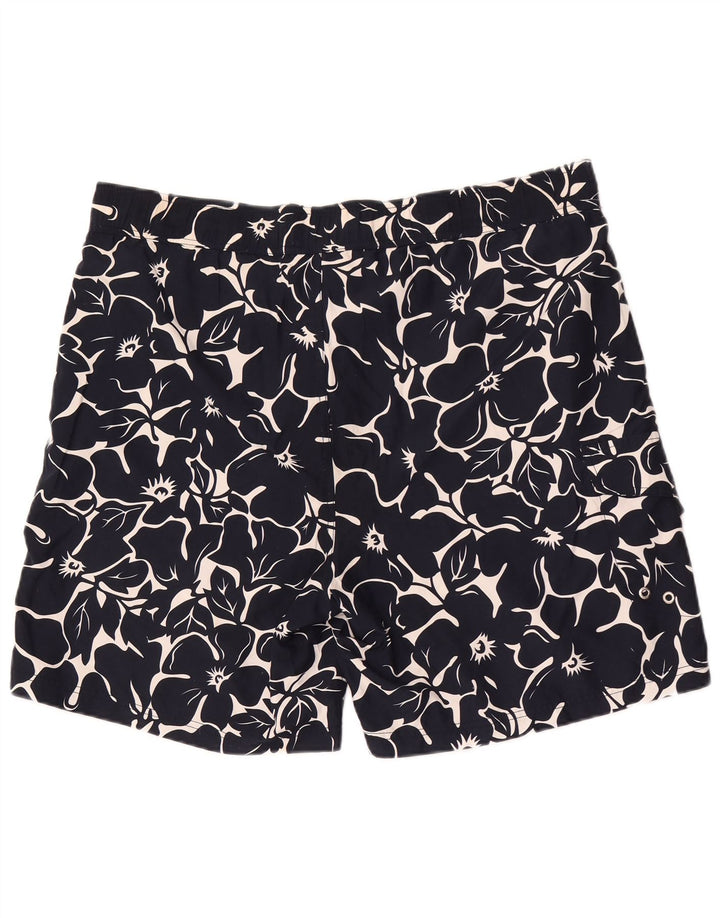 Nautica Mens Swimming Shorts XL Navy Blue Floral Polyester
