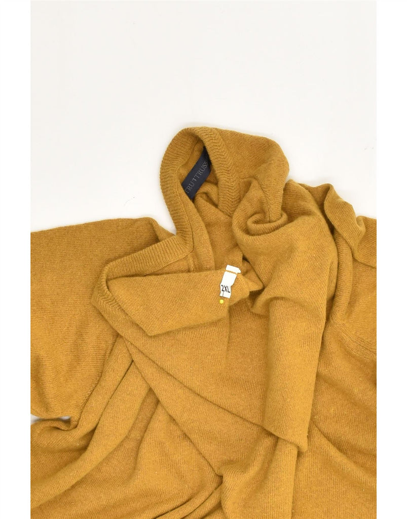 TRUSSARDI Mens Crew Neck Jumper Sweater 2XL Yellow Wool | Vintage Trussardi | Thrift | Second-Hand Trussardi | Used Clothing | Messina Hembry 