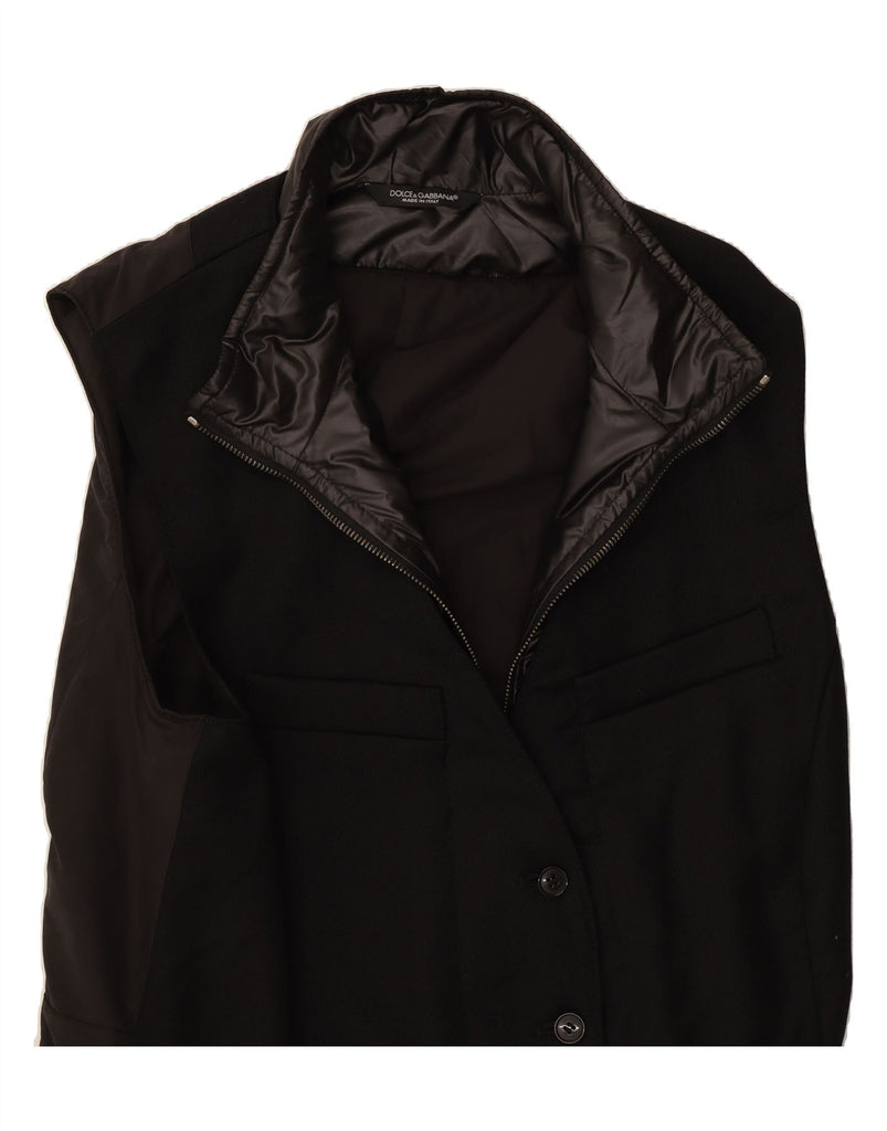 DOLCE & GABBANA Womens Waistcoat IT 44 Medium Black Wool Vintage Dolce & Gabbana and Second-Hand Dolce & Gabbana from Messina Hembry 