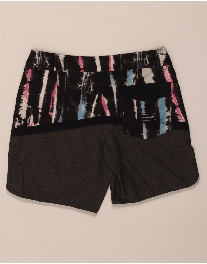 Quiksilver Mens Swimming Shorts Medium  Grey Tie Dye Polyester