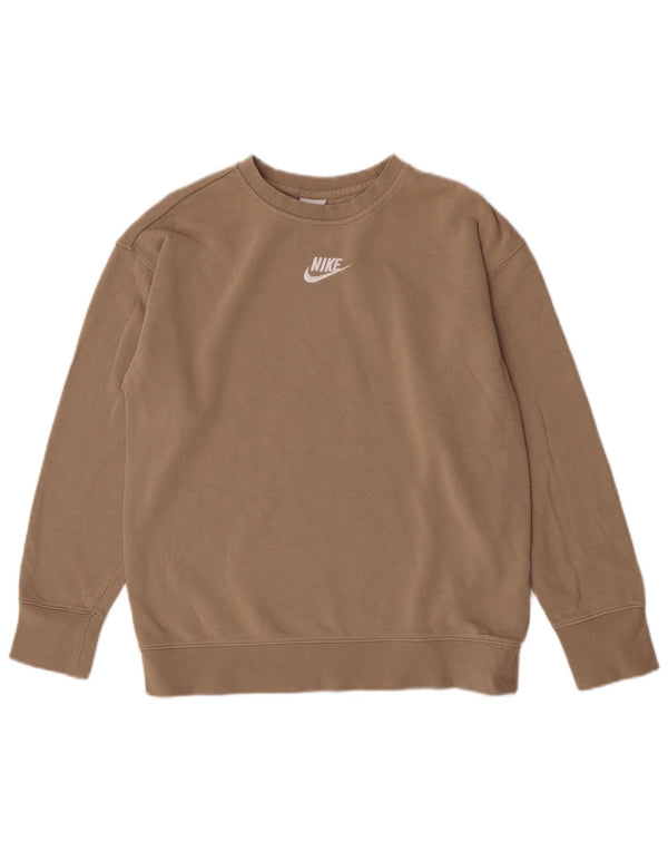 Nike Boys Sweatshirt Jumper 13-14 Years XL Beige Cotton Sports