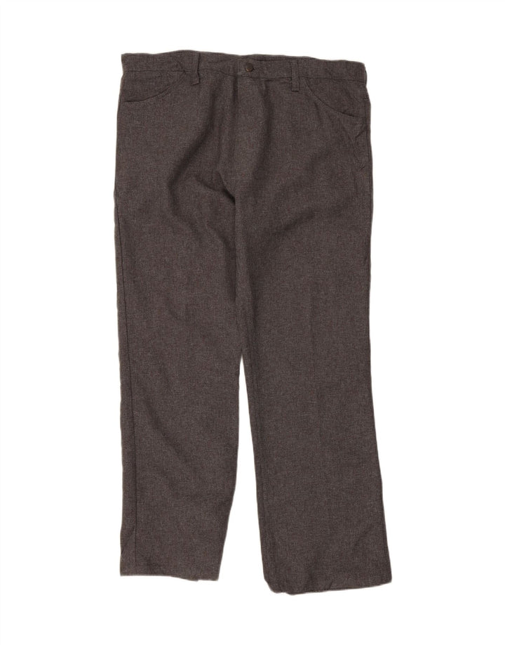 WRANGLER Mens Straight Casual Trousers W40 L30 Grey Polyester Vintage Wrangler and Second-Hand Wrangler from Messina Hembry 