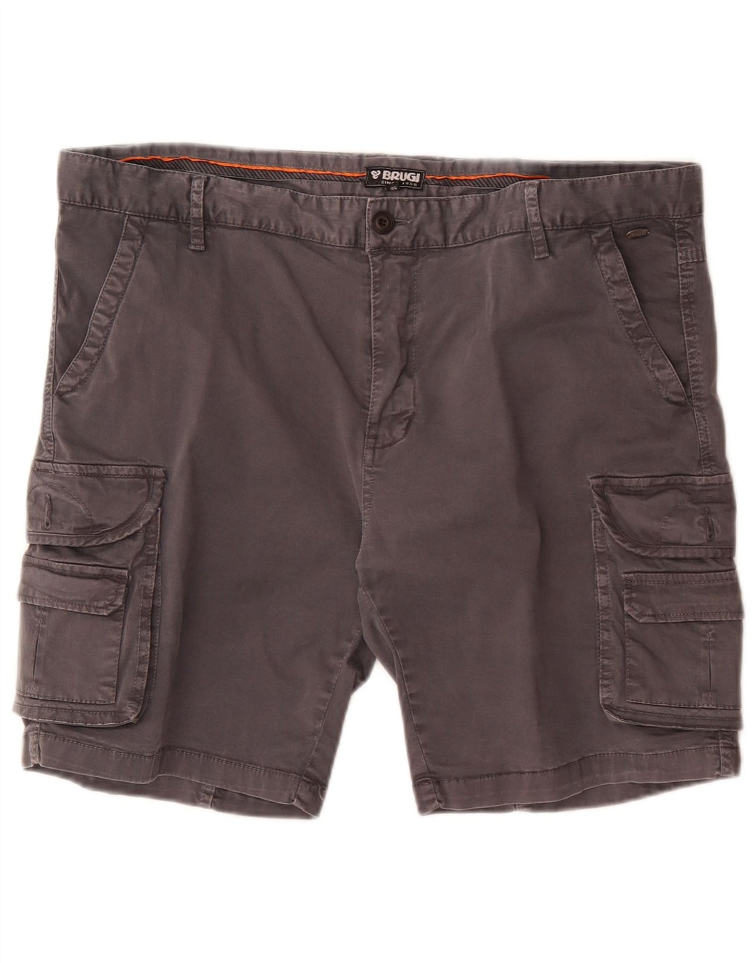 Brugi Mens Cargo Shorts IT 56 3XL W50 Grey Cotton
