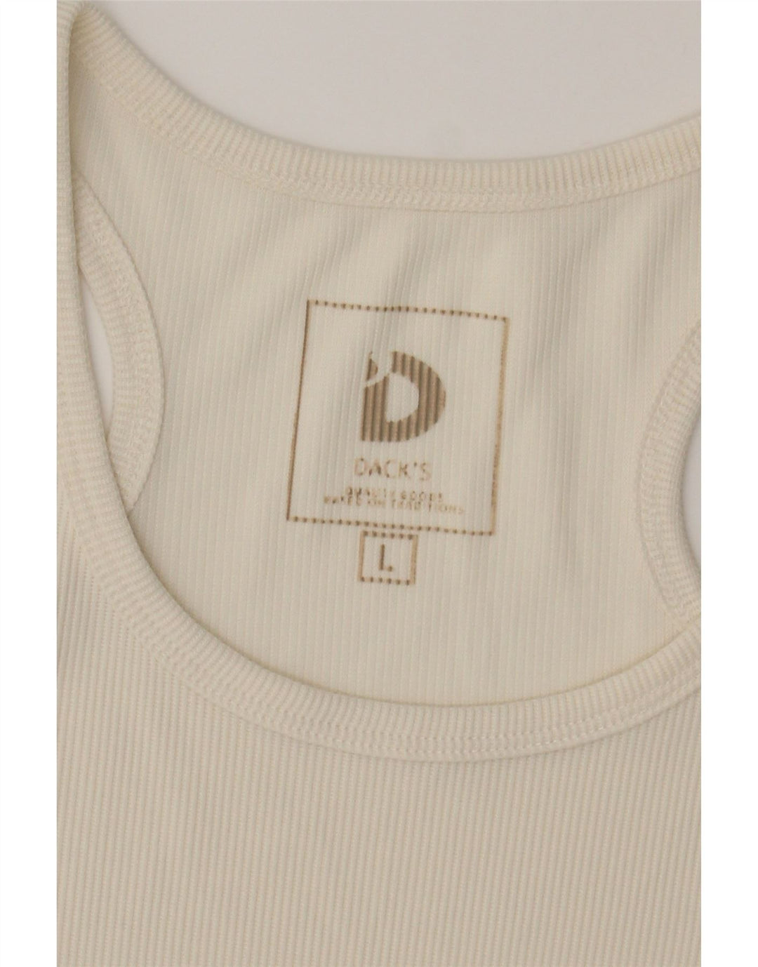 DACK'S Girls Vest Top 13-14 Years Large  Off White Polyester Vintage Dack's and Second-Hand Dack's from Messina Hembry 