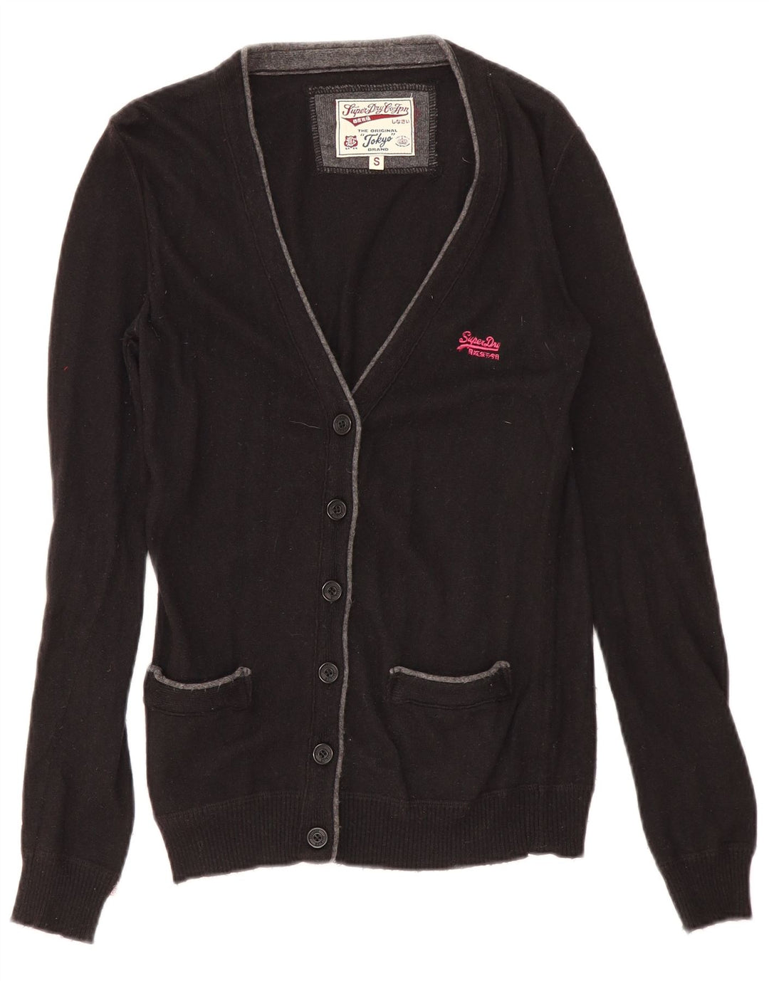 Superdry Womens Cardigan Sweater UK 10 Small Black