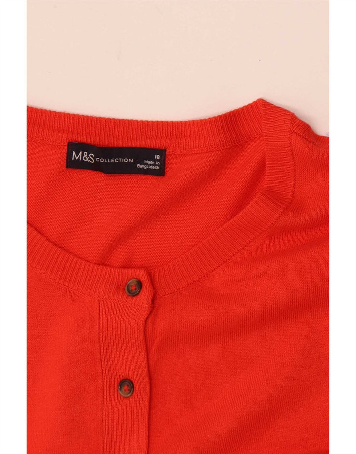 Marks & Spencer Womens Cardigan Sweater UK 18 XL Orange