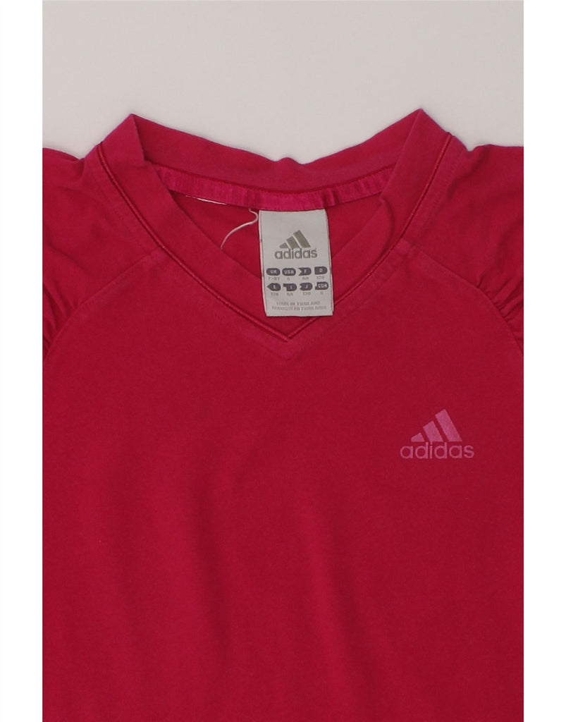 ADIDAS Girls T-Shirt Top 7-8 Years Red Cotton | Vintage Adidas | Thrift | Second-Hand Adidas | Used Clothing | Messina Hembry 