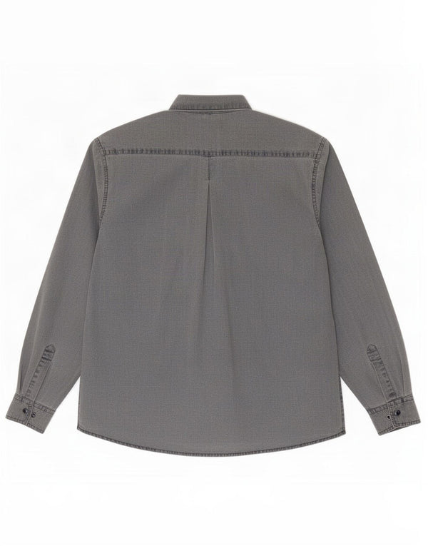 Vintage Mens Shirt Medium Grey Cotton