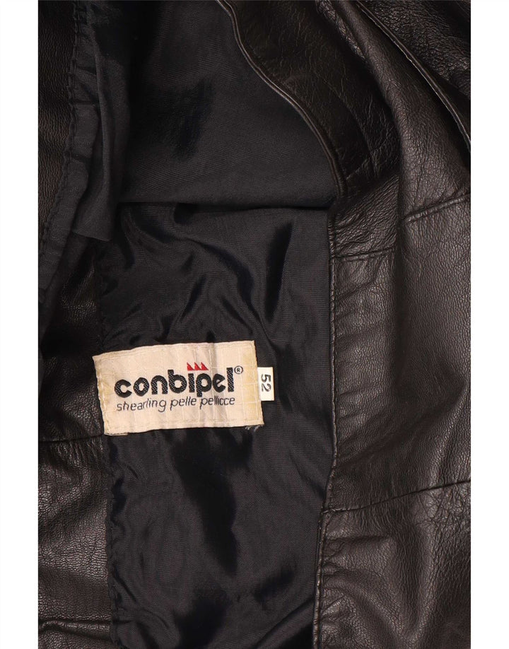 Conbipel Mens Leather Waistcoat IT 52 Large Black