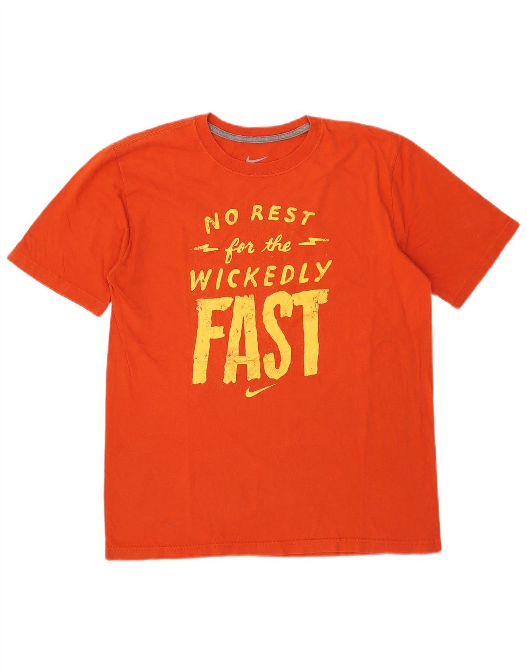 Nike Mens Regular Fit Graphic T-Shirt Top Medium Orange Cotton