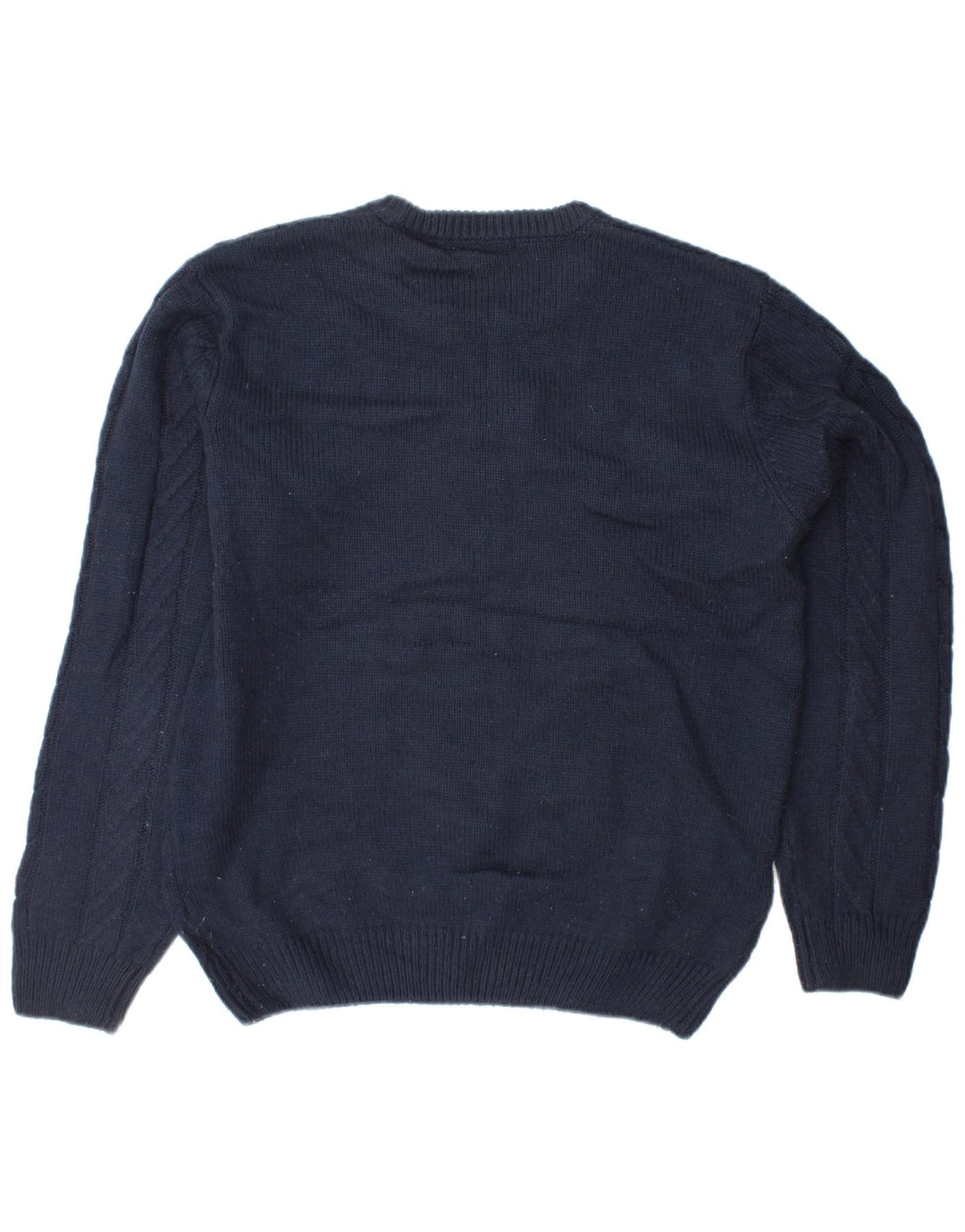 CREW CLOTHING Mens Crew Neck Jumper Sweater Large Navy Blue Acrylic