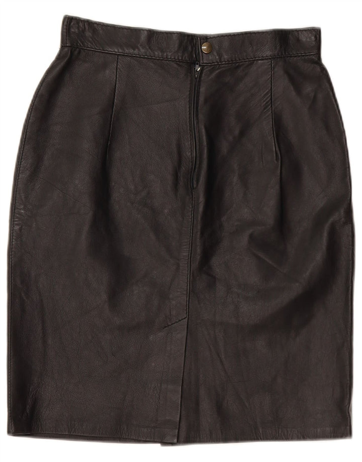 Caracciolo Womens Pencil Skirt W26 Small  Black Leather