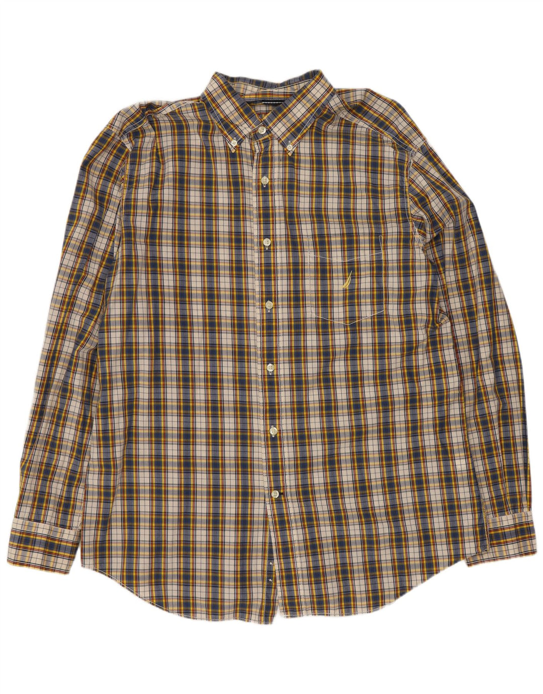 Nautica Mens Shirt Large Multicoloured Check Cotton