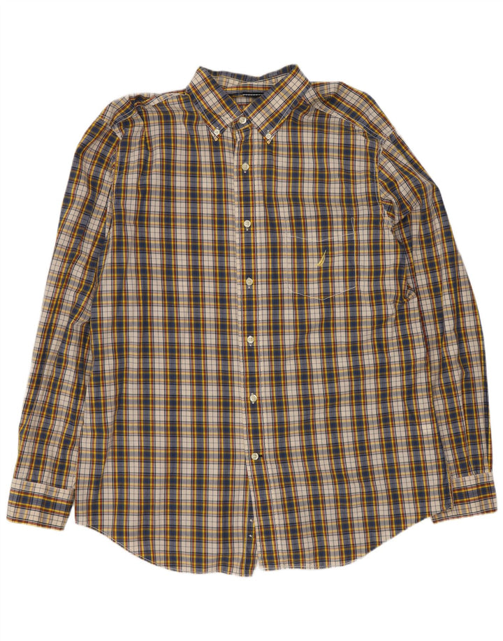Nautica Mens Shirt Large Multicoloured Check Cotton