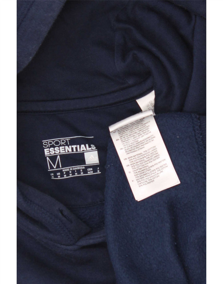 Adidas Mens Hoodie Jumper Medium Navy Blue Cotton