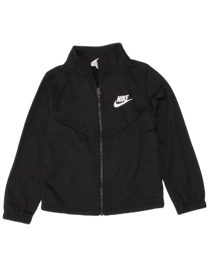 Nike Boys Graphic Tracksuit Top Jacket 3-4 Years XS Black Polyester