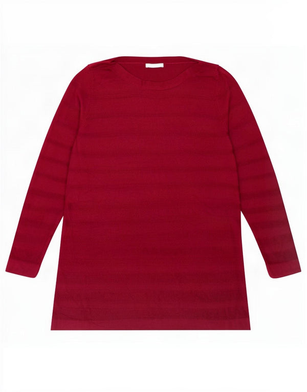 Marks & Spencer Womens Top Long Sleeve UK 22 3XL Burgundy Acrylic