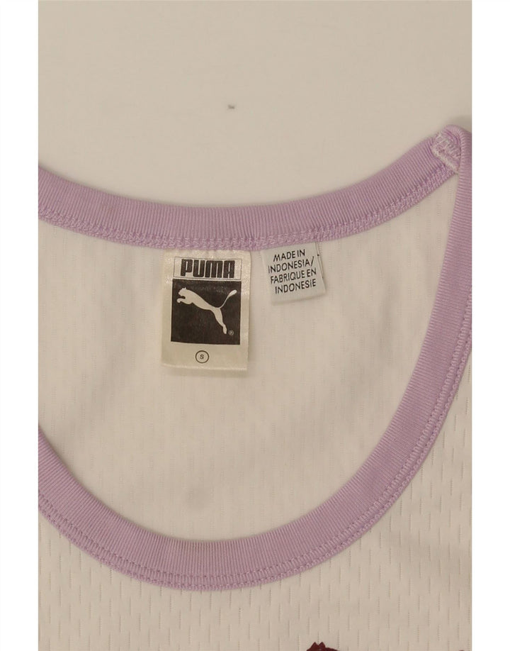 Puma Womens Crop Vest Top UK 8 Small White
