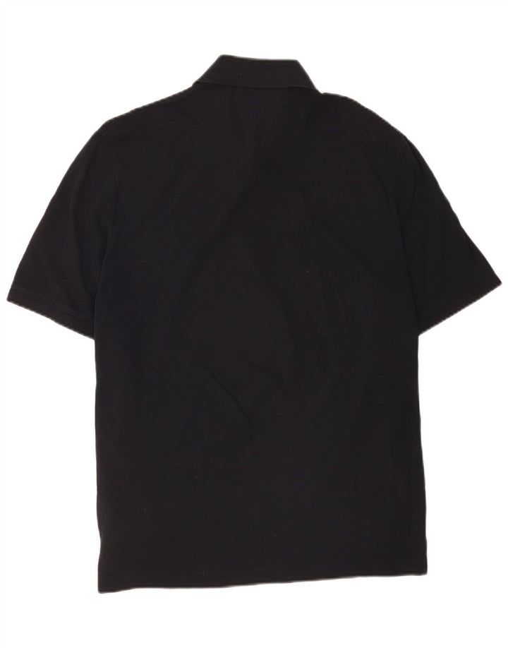 Cos Mens Short Sleeve Regular Fit Polo Shirt Medium Black Cotton
