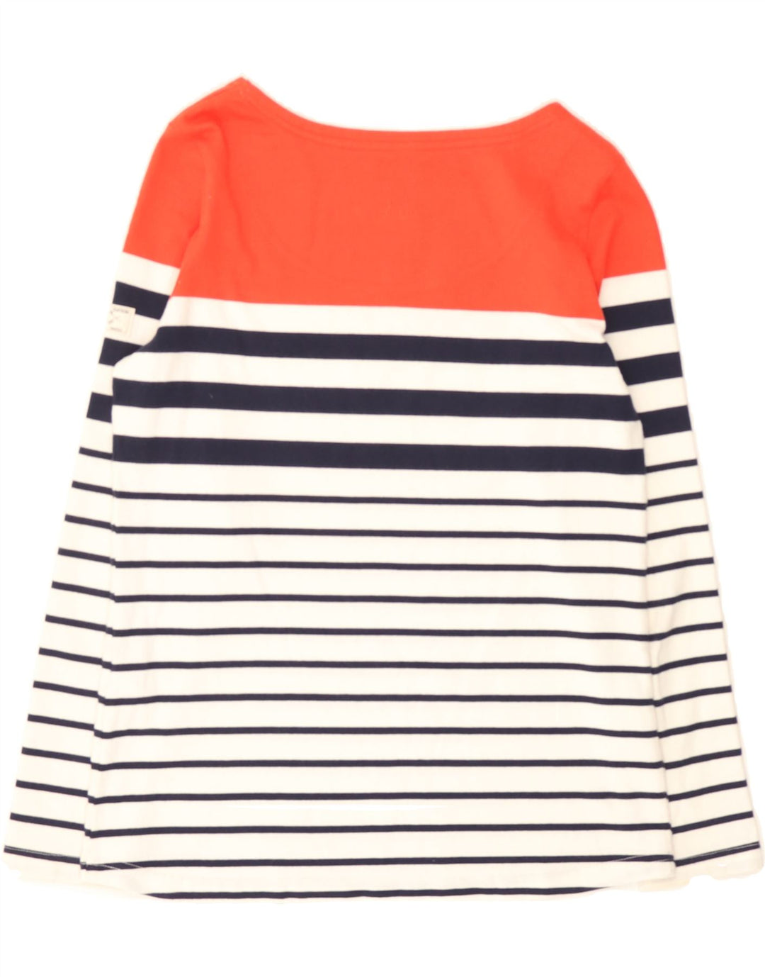 JOULES Womens Top Long Sleeve UK 10 Small  White Striped Cotton Vintage Joules and Second-Hand Joules from Messina Hembry 