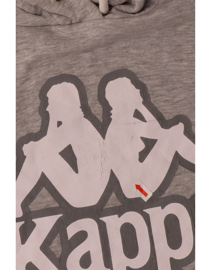 KAPPA Womens Graphic Hoodie Jumper UK 18 XL Grey Cotton