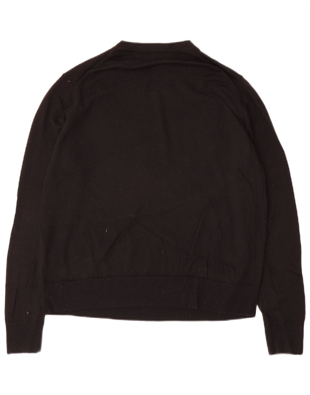 Marks & Spencer Womens Crew Neck Jumper Sweater UK 14 Large  Black Wool