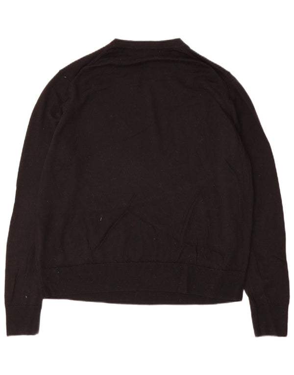 Marks & Spencer Womens Crew Neck Jumper Sweater UK 14 Large  Black Wool