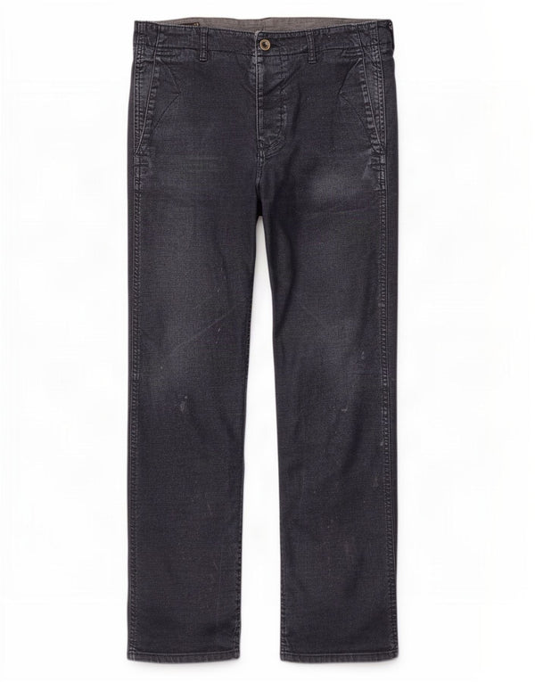 Marlboro Classics Mens Distressed Straight Jeans W36 L32 Navy Blue Cotton