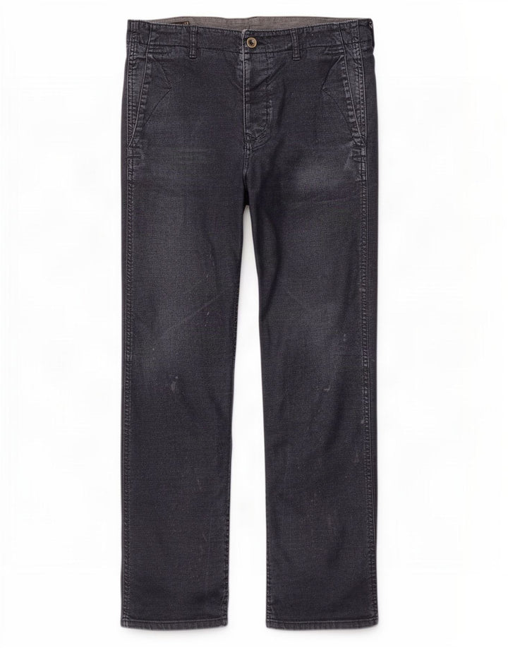 Marlboro Classics Mens Distressed Straight Jeans W36 L32 Navy Blue Cotton