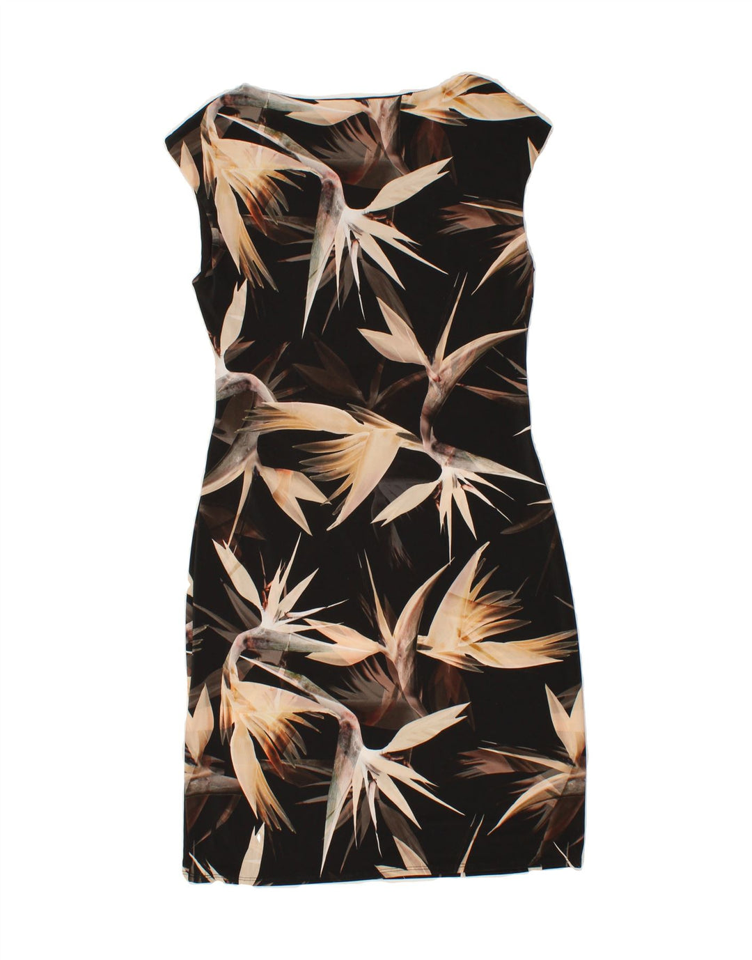 WALLIS Womens Abstract Pattern Sheath Dress UK 12 Medium Black Vintage Wallis and Second-Hand Wallis from Messina Hembry 