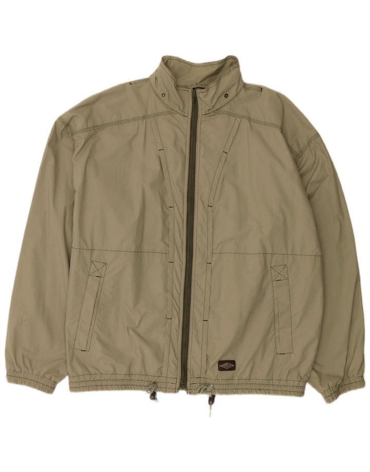 Tenson Mens Bomber Jacket EU 54 2XL Khaki Cotton