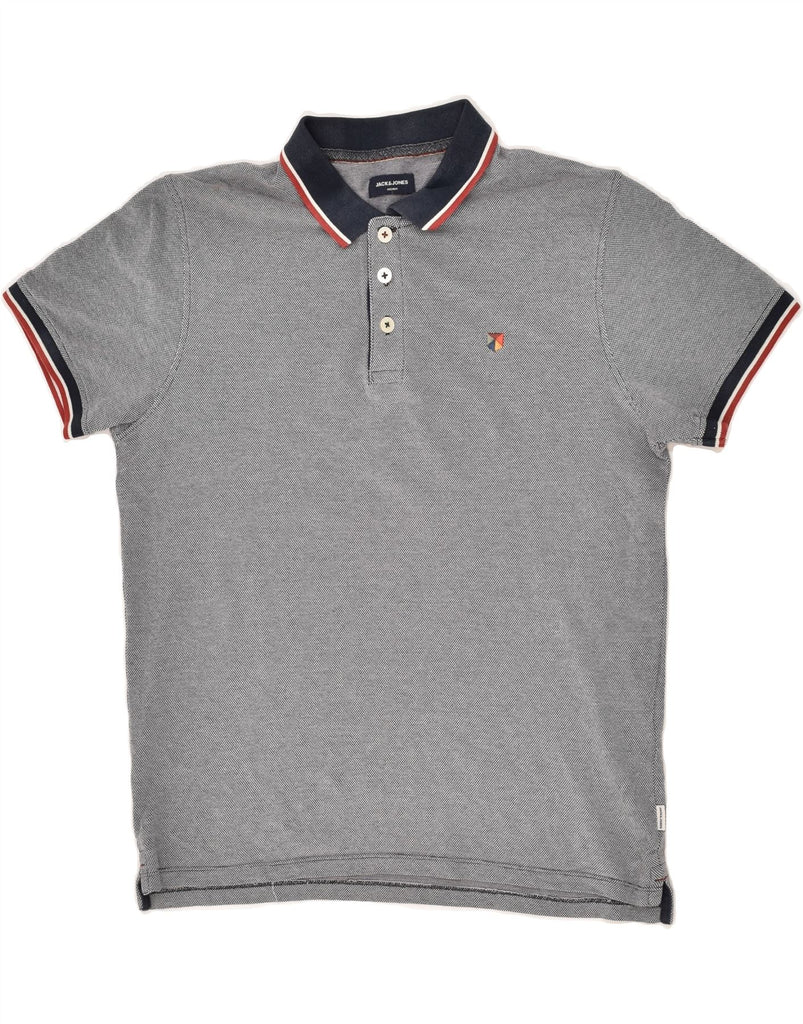 JACK & JONES Mens Premium Polo Shirt Small Grey Cotton | Vintage Jack & Jones | Thrift | Second-Hand Jack & Jones | Used Clothing | Messina Hembry 