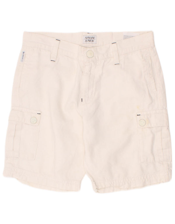 Armani Junior Boys Cargo Shorts 7-8 Years W24 White Cotton