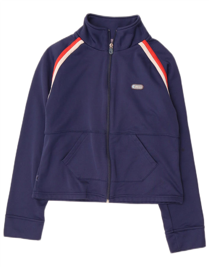 ELLESSE Girls Tracksuit Top Jacket 11-12 Years Navy Blue Polyester