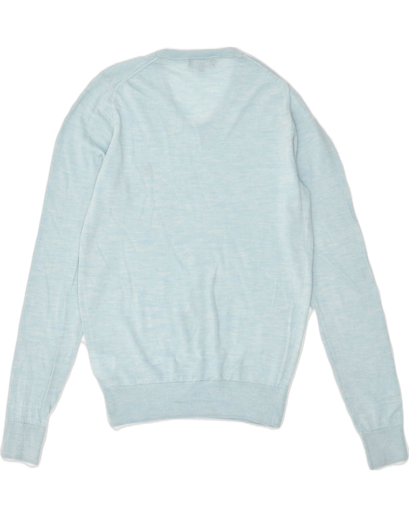 LYLE & SCOTT Mens V-Neck Jumper Sweater Small Blue Cotton | Vintage Lyle & Scott | Thrift | Second-Hand Lyle & Scott | Used Clothing | Messina Hembry 